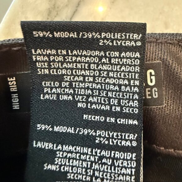 KUT from the Kloth Meg Coated High Waist Wide Leg Cropped Jeans, Chocolate, 12 - Picture 10 of 10